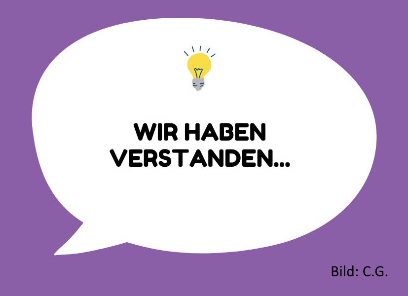 Sprechblase, Wir haben verstanden, TZ